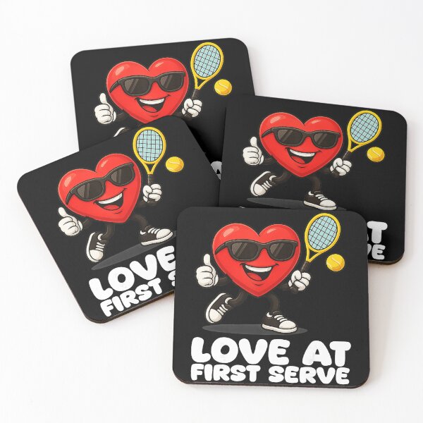 Item preview, Love At First Serve Tennis Heart Funny Sports designed and sold by WayTBeenkenArt.