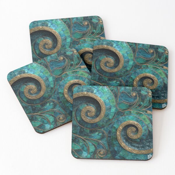 Item preview, New Zealand Māori Paua Pattern Koru Design 873 designed and sold by GrinGalore.
