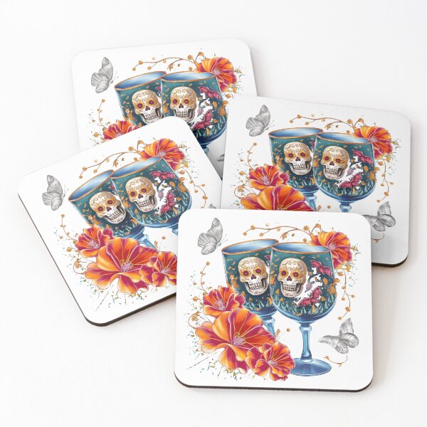Item preview, Sugar Skull Wine Glasses | Gothic Fantasy Art designed and sold by madevdine.