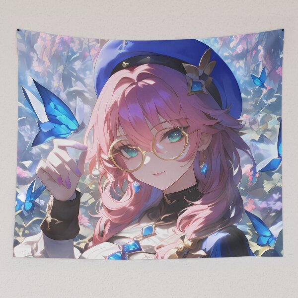 Item preview, Dori Genshin Impact Cute Glasses Butterfly Blue Sparkle designed and sold by Tokyonomad.