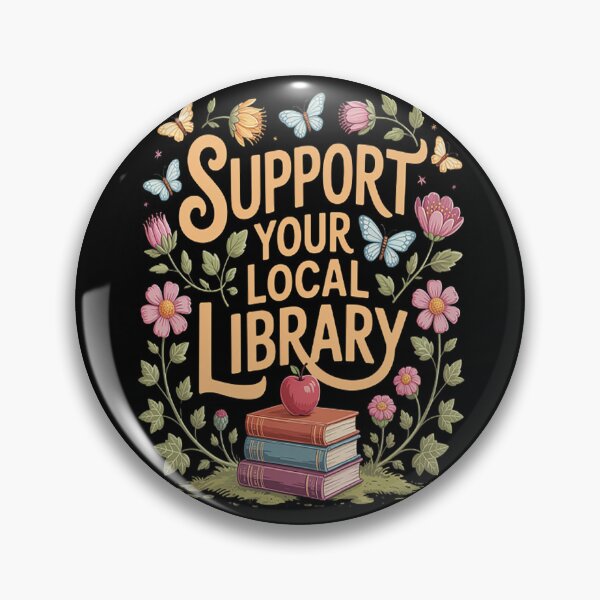Item preview, Butterflies And Books Support Your Local Library designed and sold by StuffNestie.