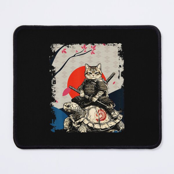 Item preview, Samurai Cat Riding Turtle Japanese Style Vintage Warrior designed and sold by titanlevi.