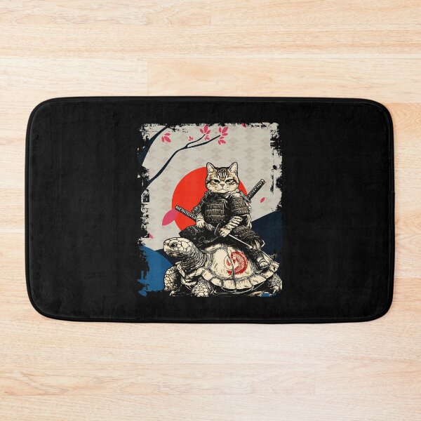 Item preview, Samurai Cat Riding Turtle Japanese Style Vintage Warrior designed and sold by titanlevi.