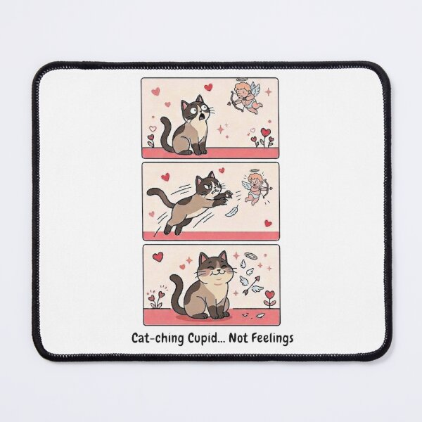 Item preview, Cat-ching Cupid Not Feelings – Funny Anti Valentine Cat Meme Comic Cute Cat Design designed and sold by aiqdelicia.
