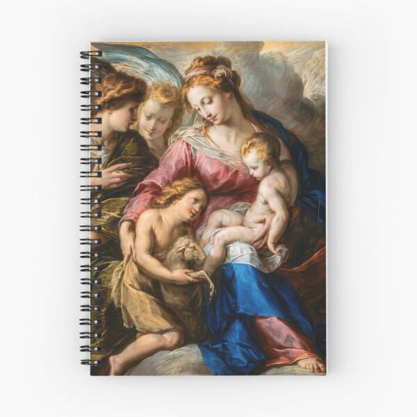 Item preview, Virgin Child Saint John Procaccini Baroque Religious Painting designed and sold by TheSoulOfArt.