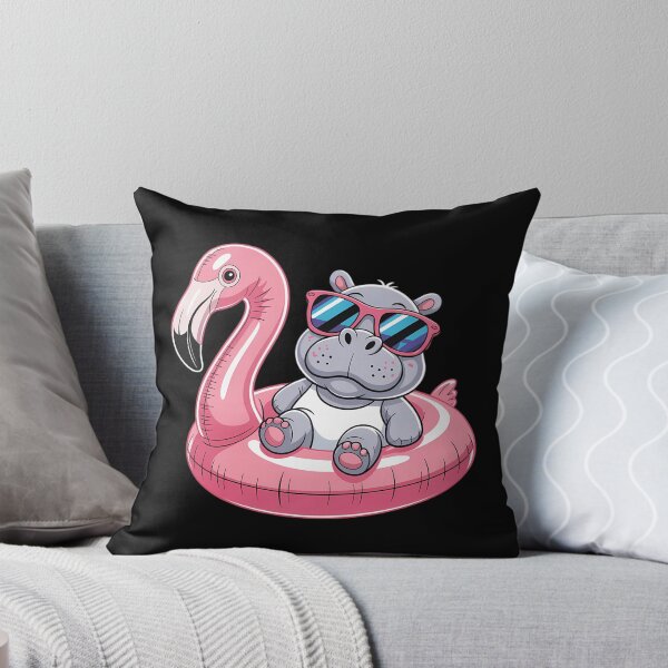 Item preview, Summer Hippo Pink Pool Party Hawaiian Summer Vacation designed and sold by papertaless.