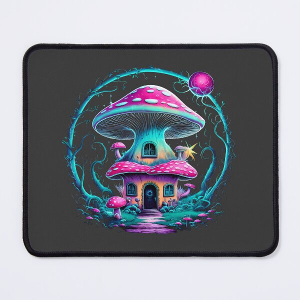 Item preview, Neon Mushroom Cottage nature village punk designed and sold by madevdine.