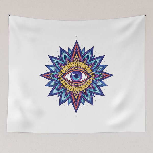 Item preview, Cosmic Third Eye Awakening – Psychedelic Spiritual Illustration designed and sold by catcurio.