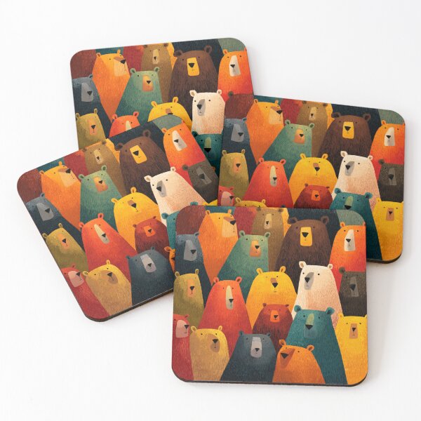 Item preview, Colorful Forest Bears Pattern designed and sold by GrinGalore.