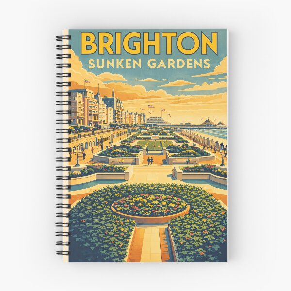 Aperçu de l'œuvre Les jardins en contrebas de Brighton des années 1940 créée et vendue par The Deco Bureau.