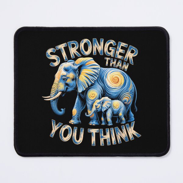 Item preview, Stronger Than You Think Affirmation Wear Baby Elephant Cute designed and sold by CherylCGarrison.