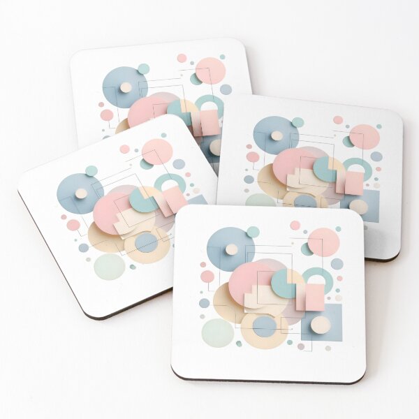 Item preview, Minimalist pastel geometric abstract organic shapes modern art  designed and sold by AlanyaArtX.