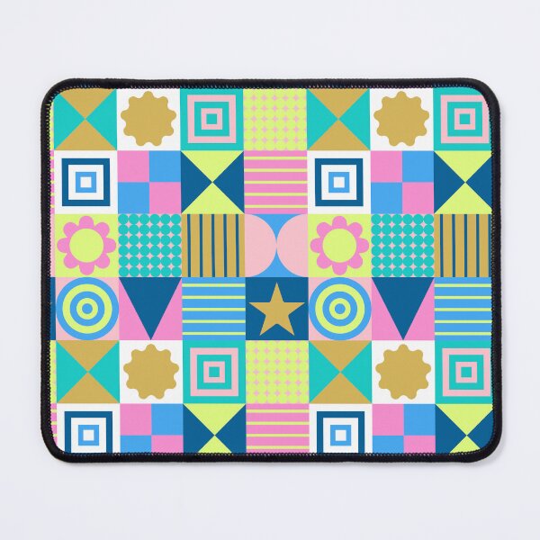 Item preview, Modern Geometric Abstract Patchwork Background with Bright Shapes designed and sold by nuchz.