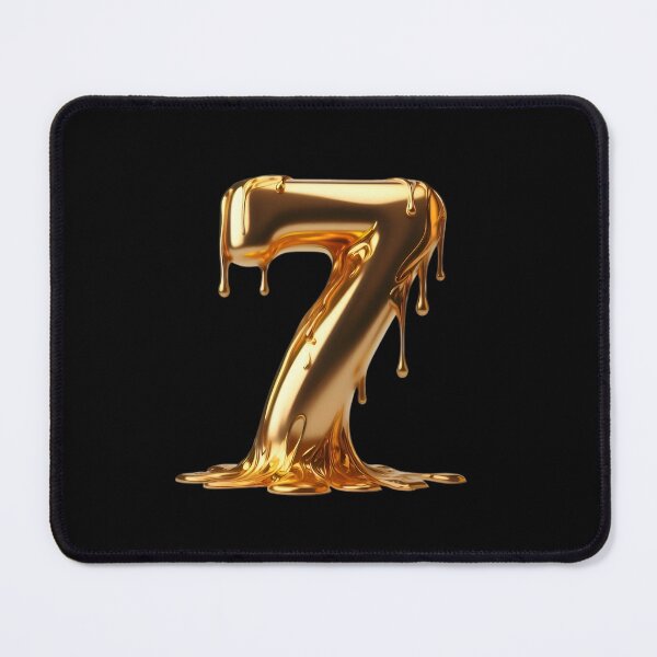 Item preview, Luxury melting Gold number 7, 3D liquid Gold art designed and sold by AlanyaArtX.