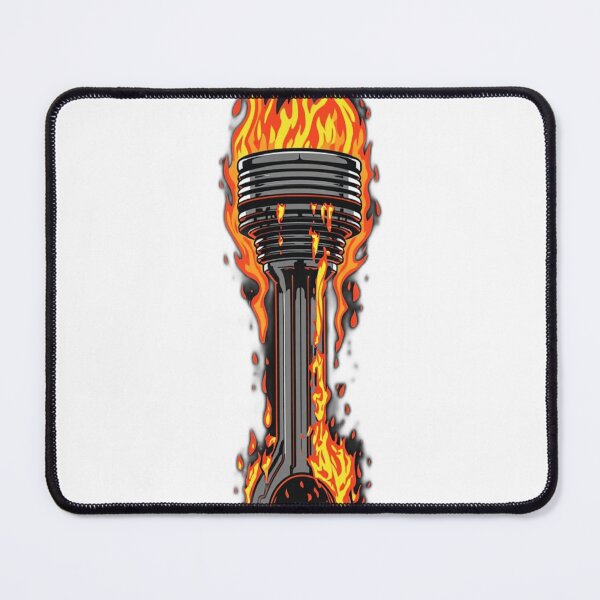Item preview, Engine piston in flames designed and sold by AutoGarage Co..