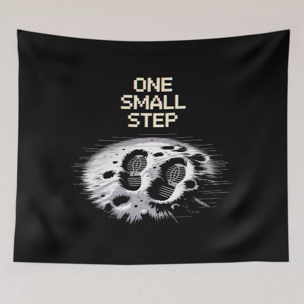 Item preview, One Small Step Retro Pixel Art Lunar Footprints designed and sold by SplashTastic.