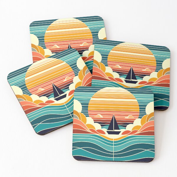 Item preview, Geometric Sailboat Sunset designed and sold by InkSmithery.