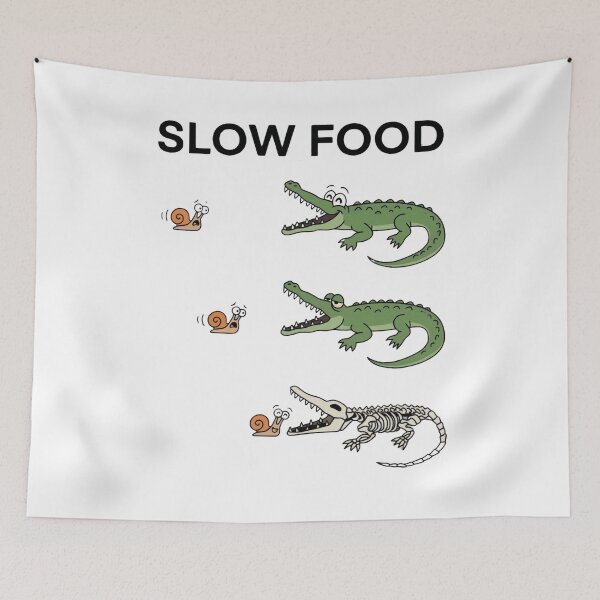 Item preview, Slow Food – Divertido diseño de meme de animales lindos con humor negro de caracol y cocodrilo designed and sold by aiqdelicia.