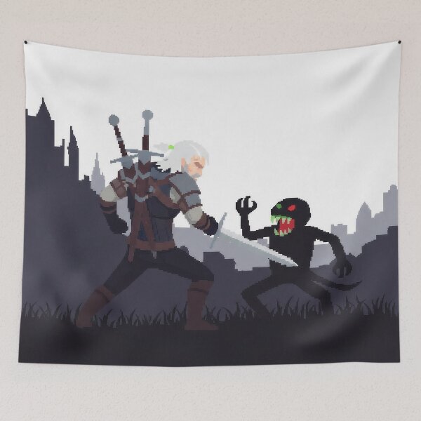 Item preview, Witcher Pixel Art Monster Hunt Tee designed and sold by Majorprint.