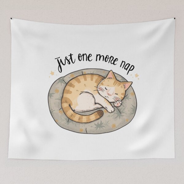 Item preview, Just One More Nap – Cute Sleepy Cat Illustration designed and sold by catcurio.