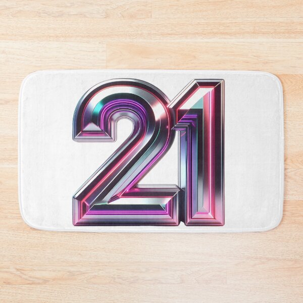 Item preview, Retro 80s synthwave number 21, neon glow aesthetic. designed and sold by AlanyaArtX.