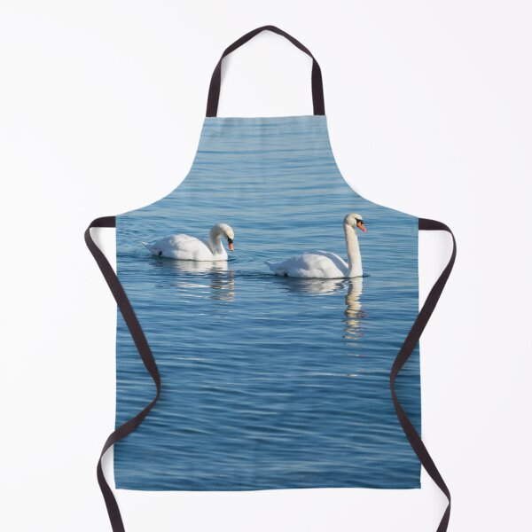 Item preview, Swan Couple Gracefully Gliding on Calm Blue Water designed and sold by Georgia Mizuleva.