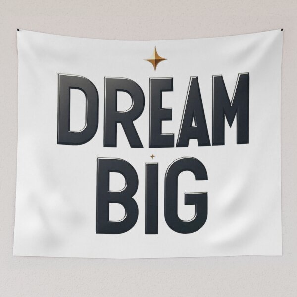 Item preview, DREAM BİG inspirational quote minimalist black typography art designed and sold by AlanyaArtX.