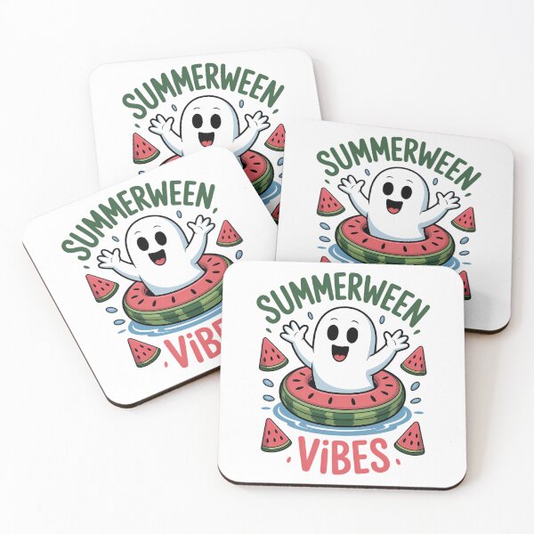 Item preview, Summerween Vibes Beach Party Ghost on Watermelon Float designed and sold by Formatage.