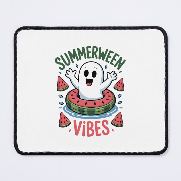 Item preview, Summerween Vibes Beach Party Ghost on Watermelon Float designed and sold by Formatage.