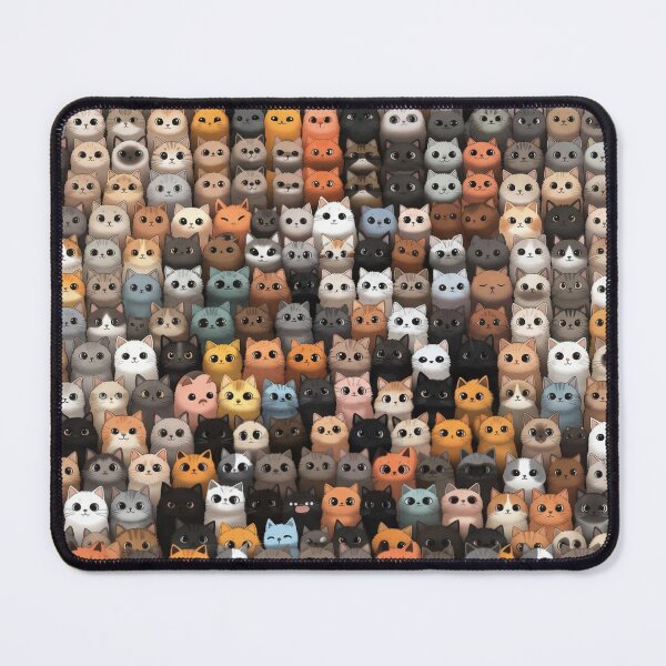 Item preview, Cute Kawaii Cat Crowd Pattern - Aesthetic Pastel Kitty Collage designed and sold by ern vintage store.