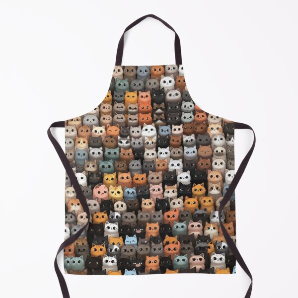 Item preview, Cute Kawaii Cat Crowd Pattern - Aesthetic Pastel Kitty Collage designed and sold by ern vintage store.