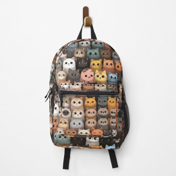 Item preview, Cute Kawaii Cat Crowd Pattern - Aesthetic Pastel Kitty Collage designed and sold by ern vintage store.
