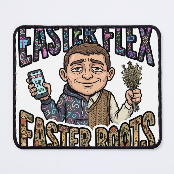 Item preview, Easter Flex vs Easter Roots – Funny Parody Sticker designed and sold by Imaginarium of Chaos falcon88 .