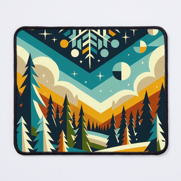 Item preview, Geometric Snowflake Winter Forest designed and sold by InkSmithery.