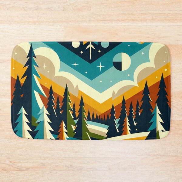 Item preview, Geometric Snowflake Winter Forest designed and sold by InkSmithery.