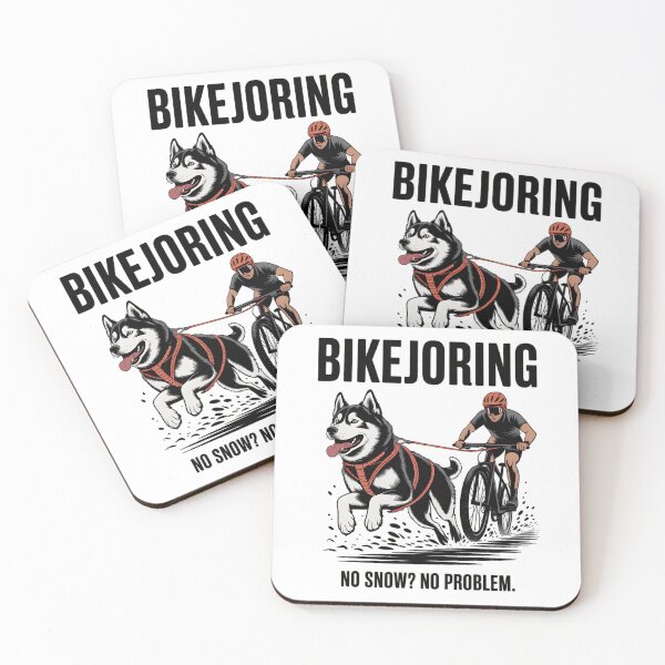Item preview, Bikejoring No Snow No Problem – Husky Dog Bike Sport Design designed and sold by ArcticFoxStudio.