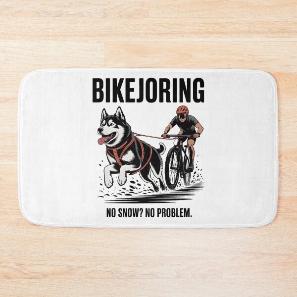 Item preview, Bikejoring No Snow No Problem – Husky Dog Bike Sport Design designed and sold by ArcticFoxStudio.