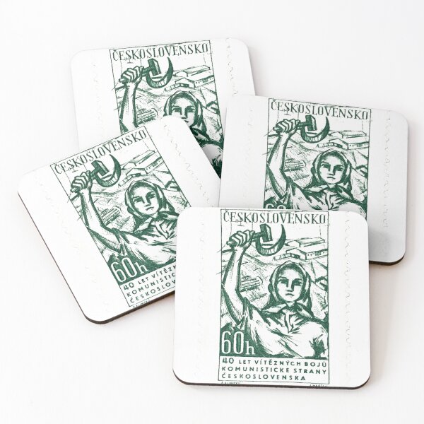 Item preview, Czech Republic Worker Woman Vintage Postage Stamp designed and sold by red-amber65.