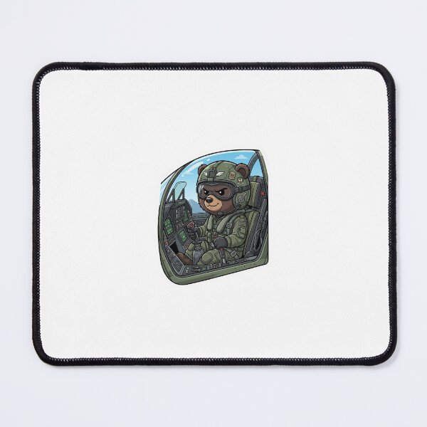Item preview, Cute bear fighter pilot cartoon|Military Aviator Bear Kawaii Design designed and sold by carestazafeli.
