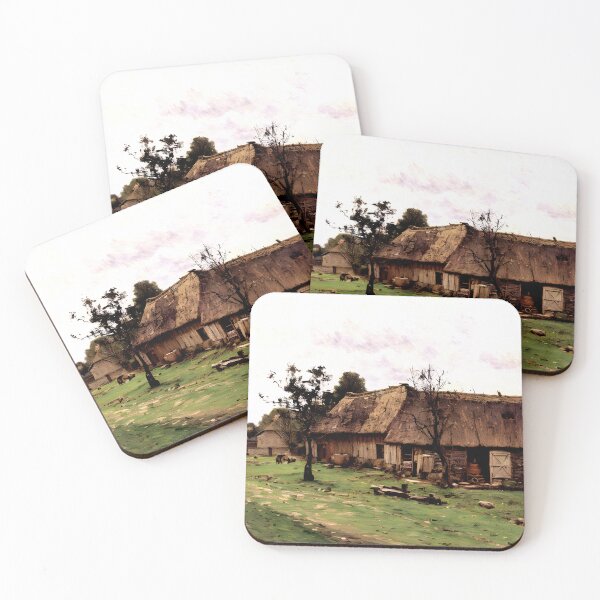 Item preview, Farm Near Honfleur: Sunlit Rural Fields designed and sold by artdesignsnow.