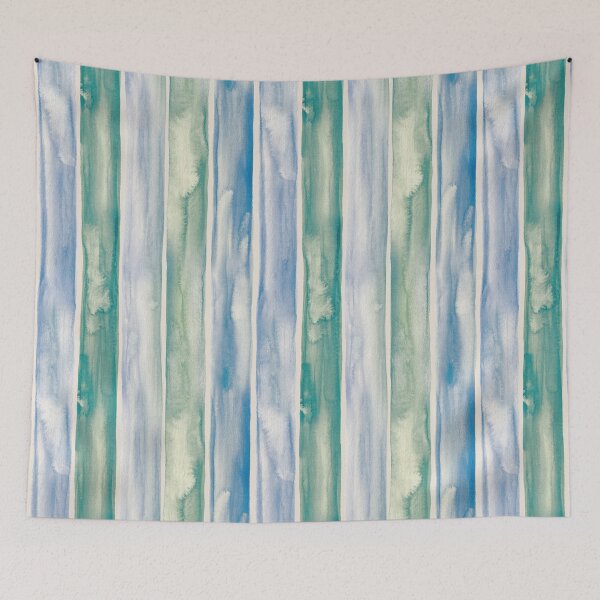 Item preview, Faded Vintage Blue Green and Ivory Watercolor Textured Stripes designed and sold by micklyn.