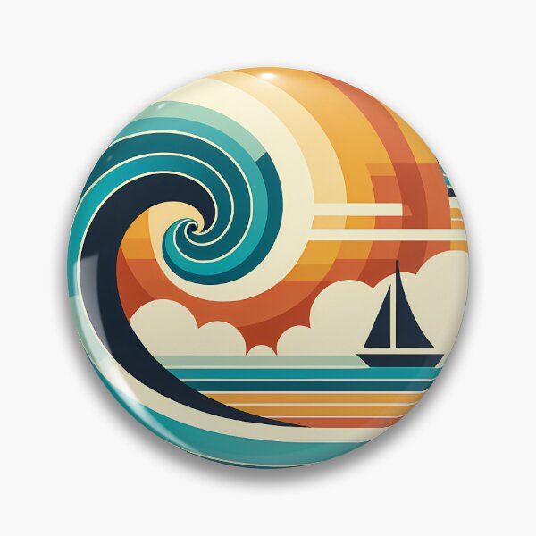 Item preview, Geometric Wave and Sailboat Sunset designed and sold by InkSmithery.