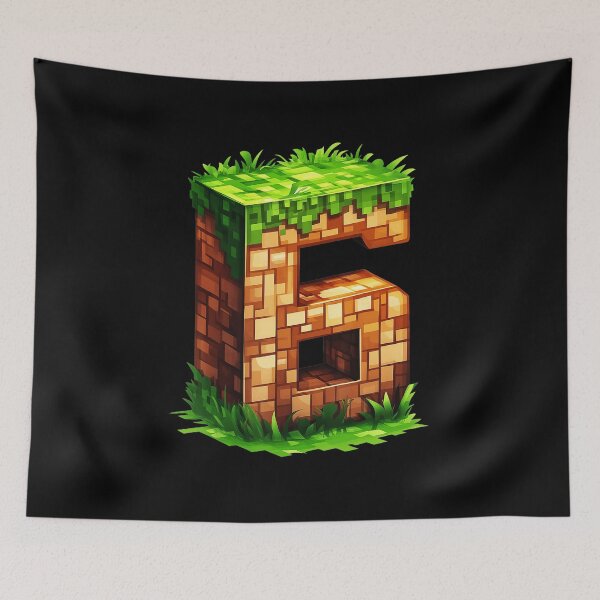 Item preview, Pixel Number 6 Gamer Block Style Birthday  designed and sold by FGTV2021.