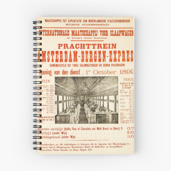Item preview, Vintage Railway Poster Amsterdam Bergen Express Dining Car designed and sold by TheSoulOfArt.