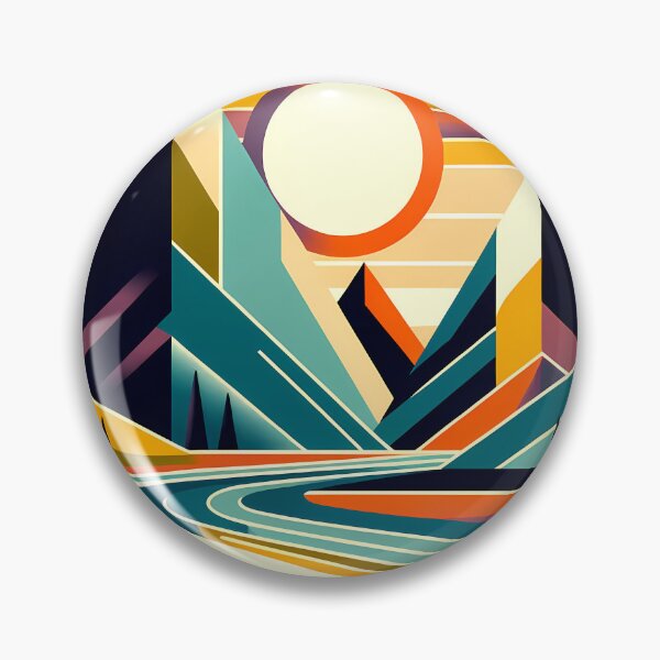 Item preview, Geometric Mountain Sunset Landscape designed and sold by InkSmithery.