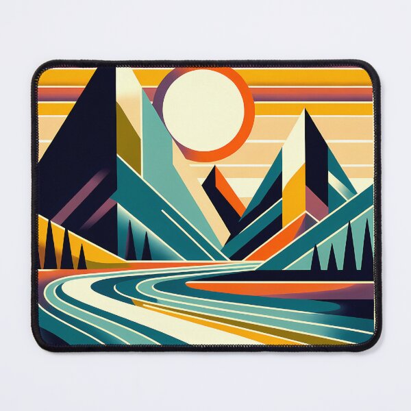Item preview, Geometric Mountain Sunset Landscape designed and sold by InkSmithery.