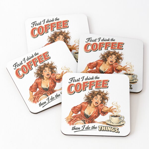 Item preview, Retro Pin-Up: First I drink the coffee designed and sold by Pineapple-Tree.