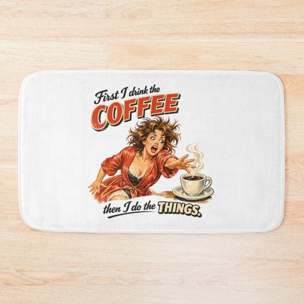 Item preview, Retro Pin-Up: First I drink the coffee designed and sold by Pineapple-Tree.