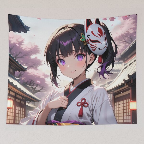 Item preview, Kanao Tsuyuri Demon Slayer Spring Festival Kimono Smile designed and sold by PMartistStudio.