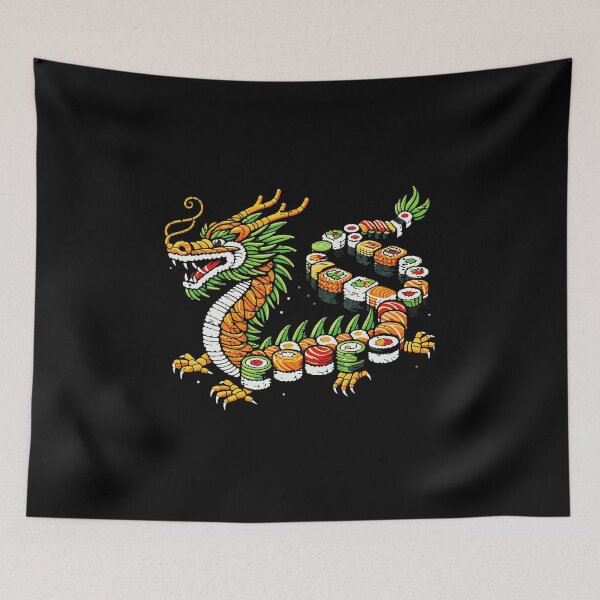 Item preview, Sushi Dragon Japanese Food Funny  designed and sold by titanlevi.